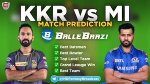 IPL 2020 - Match 5 KKR vs MI Ballebazi Team Prediction Today Match