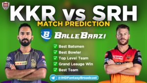 IPL 2020 - Match 8 KKR vs SRH Ballebaazi Team Prediction Today Match