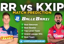 IPL 2020 - Match 9 RR vs KXIP Ballebaazi Team Prediction Today Match