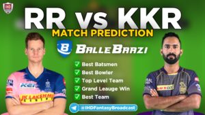 IPL 2020 - Match 12 RR vs KKR Ballebaazi Team Prediction Today Match