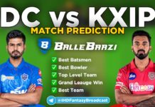 IPL 2020 - Match 2 DC vs KXIP Ballebazi Team Prediction Today Match