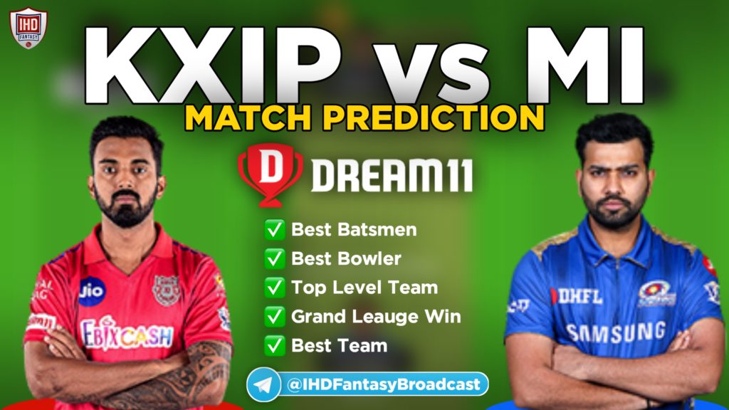 KXIP vs MI Dream11 team prediction