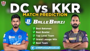 IPL 2020 - Match 15 DD vs KKR Ballebaazi Team Prediction Today Match