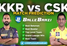 IPL 2020 - Match 21 KKR vs CSK Ballebaazi Team Prediction Today Match