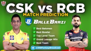 IPL 2020 - Match 25 CSK vs RCB Ballebaazi Team Prediction Today Match