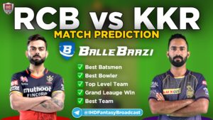 IPL 2020 - Match 28 RCB vs KKR Ballebaazi Team Prediction Today Match