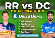 IPL 2020 - Match 23 RR vs DC Ballebaazi Team Prediction Today Match
