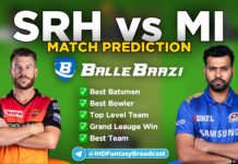 IPL 2020 - Match 16 MI vs SRH Ballebaazi Team Prediction Today Match