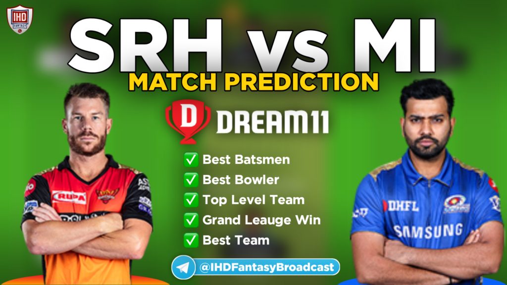 MI vs SRH Dream11 Team prediction