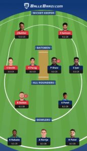 RR vs DC Balebaazi Team For Grand League