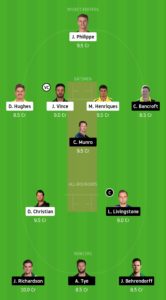 SCO vs SIX Dream11 Team for grand league