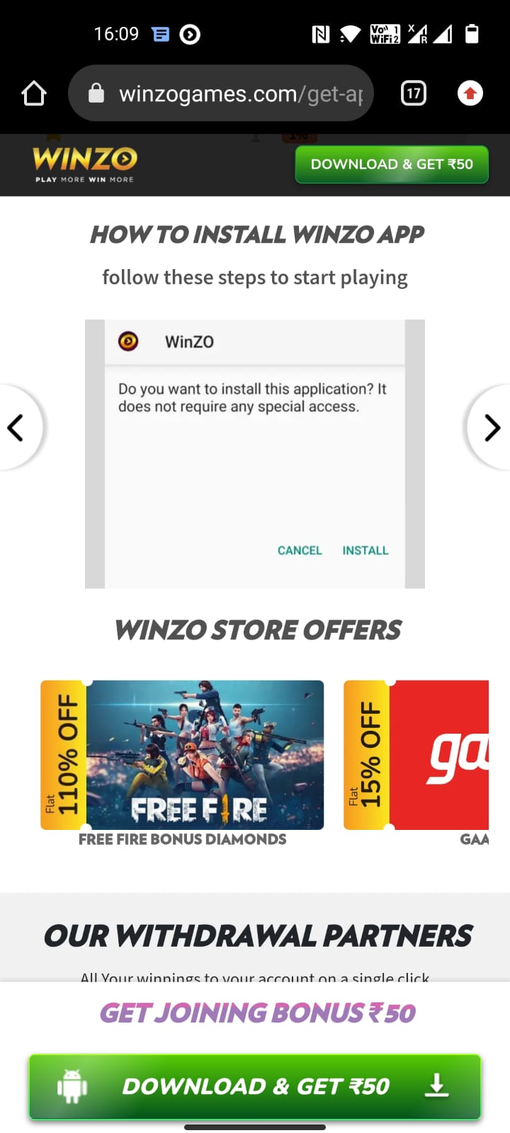 Winzo games Referral Code