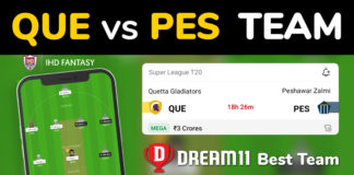 QUE vs PES Dream11 Team Prediction 9th Match PSL 2023 (100% Winning Team)