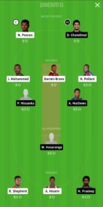 WI vs SL Dream11 Team for grand league