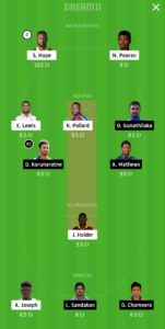 WI vs SL Dream11 Team for small league