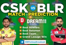 BLR vs CSK Dream11 Team Prediction