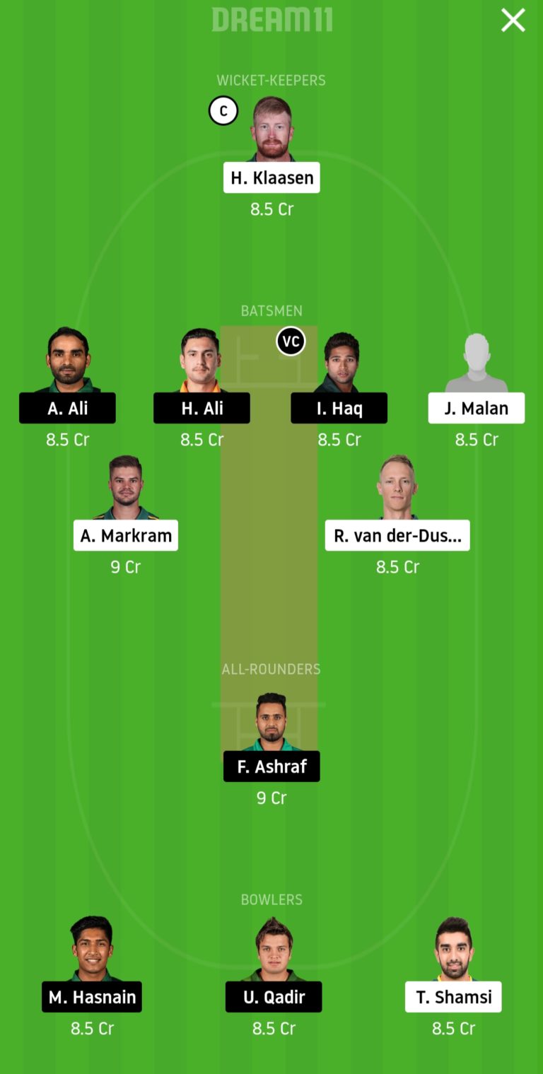 SA Vs PAK Dream11 Team Prediction For 3rd ODI Match Today (100% Winning)