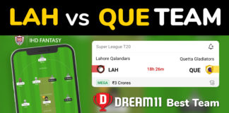 QUE vs LAH Dream11 Team Prediction 10th Match PSL 2023 (100% Winning Team)