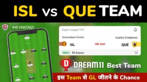 ISL vs QUE Dream11 Team Prediction 18th Match PSL 2022 (100% Winning Team)