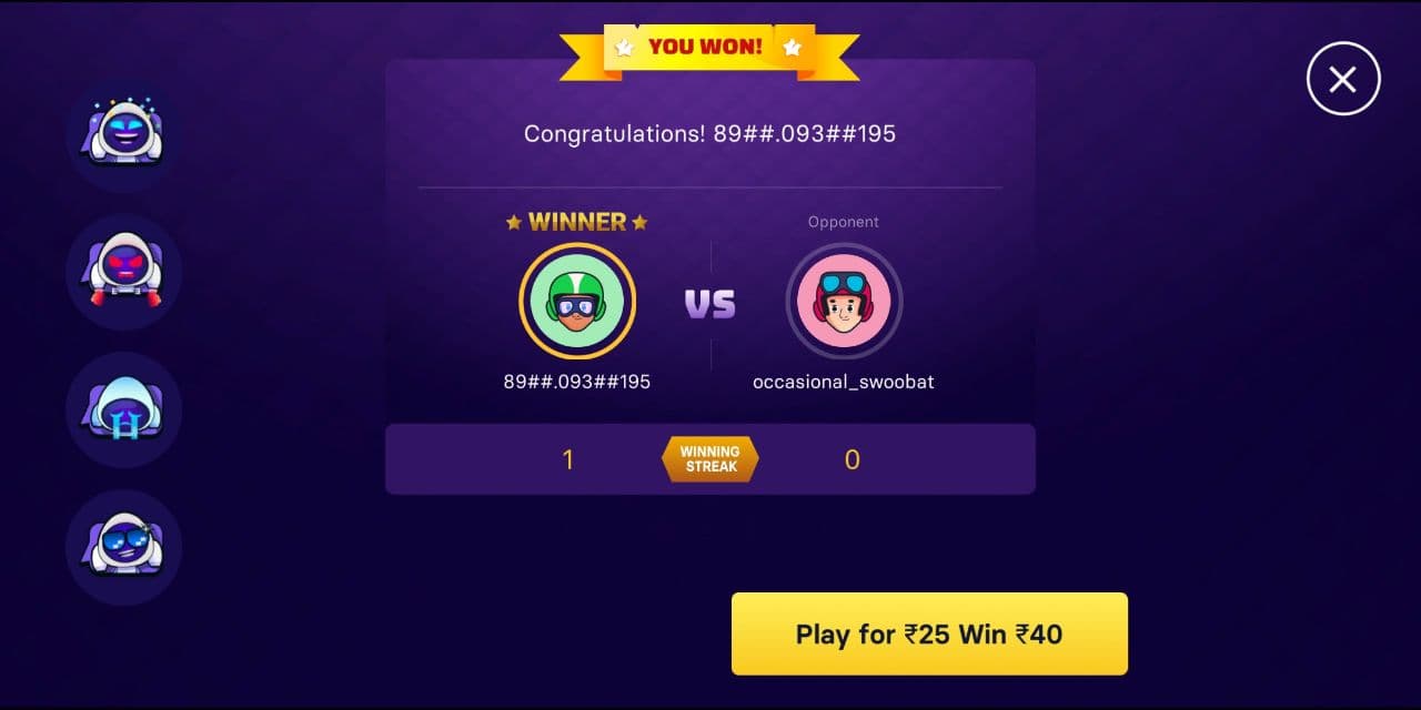 Gamezy Winning ludo