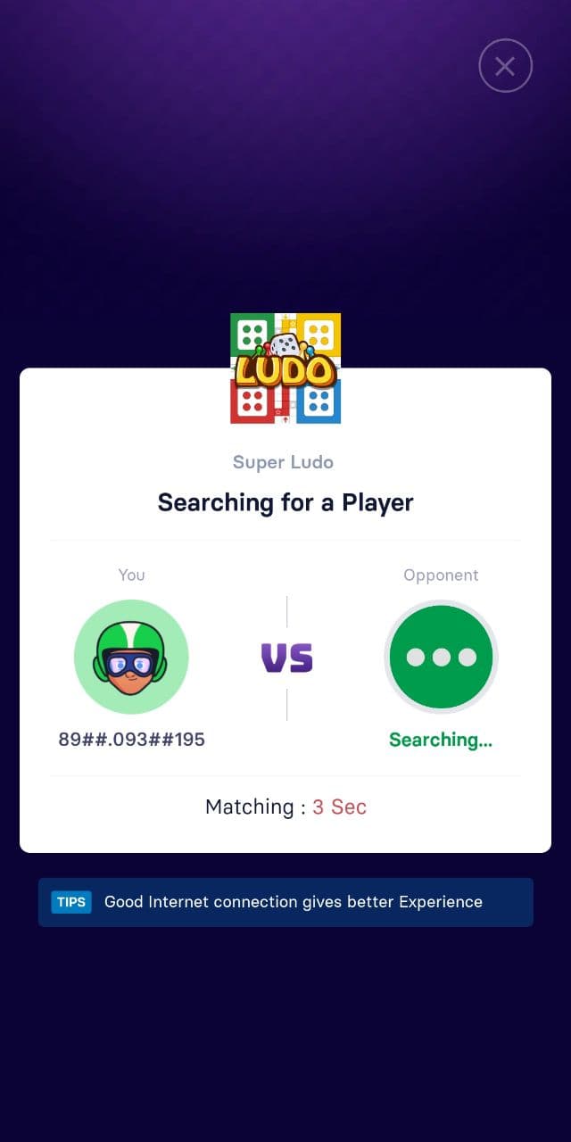 Gamezy search opponents
