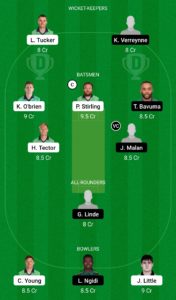 IRE vs SA Dream11 Team for Grand League