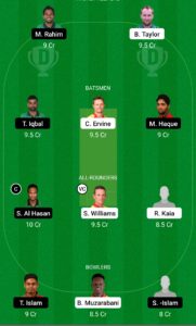 BAN vs ZIM Dream11 Team For Small League