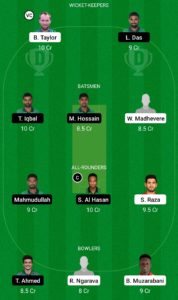 BAN vs ZIM Dream11 Team For Small League