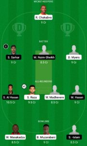 ZIM vs BAN Dream11 Team For Grand League