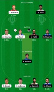 ENG vs IND Dream11 Team for Small League