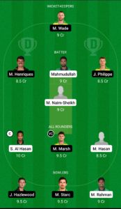 BAN vs AUS Dream11 Team for Small League