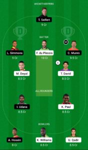 SLK vs TKR Dream11 Team For Grand League