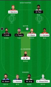 ENG vs IND Dream11 Team for Grand League