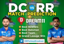 DC vs RR Dream11 Team Prediction