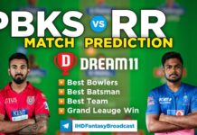 PBKS vs RR Dream11 prediction