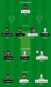 SL vs BAN Dream11 Team For Small League