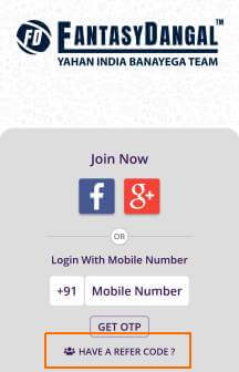 Open the app and tap Have a Refer Code?