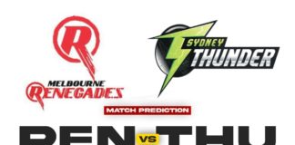 THU vs REN Dream11 Team Prediction 55th Match BBL 2021-2022 (100% Winning Team)