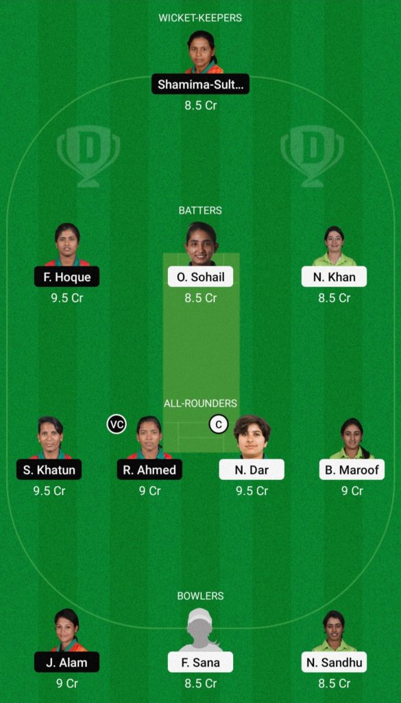 PAK-W vs BAN-W Dream11 Team Small League