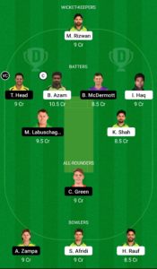 PAK vs AUS Dream11 Team For Small League