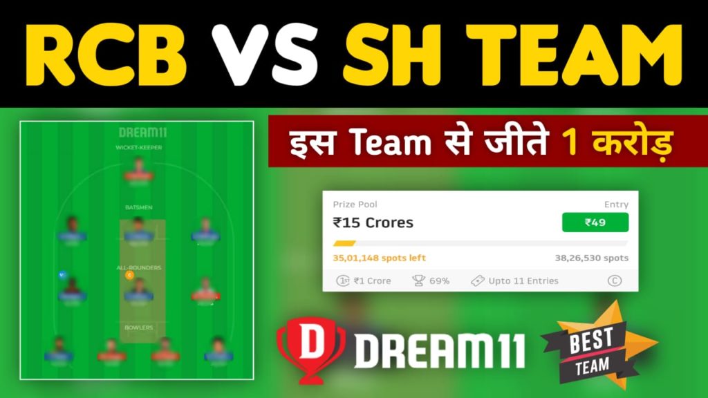 SRH vs BLR Dream11 Team Prediction