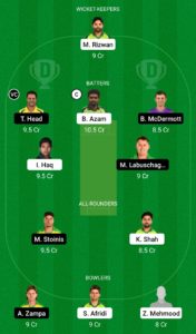 PAK vs AUS Dream11 Team For Small League