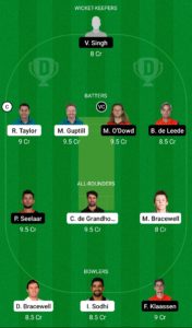 NZ vs NED Dream11 Team For Grand League