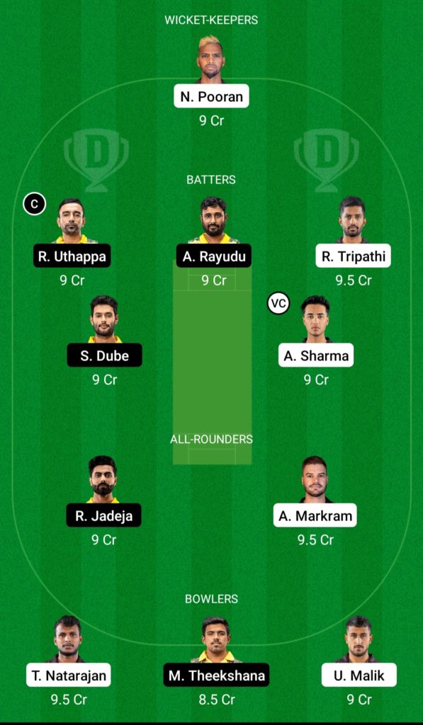 SRH vs CSK Dream11 Team For Small League