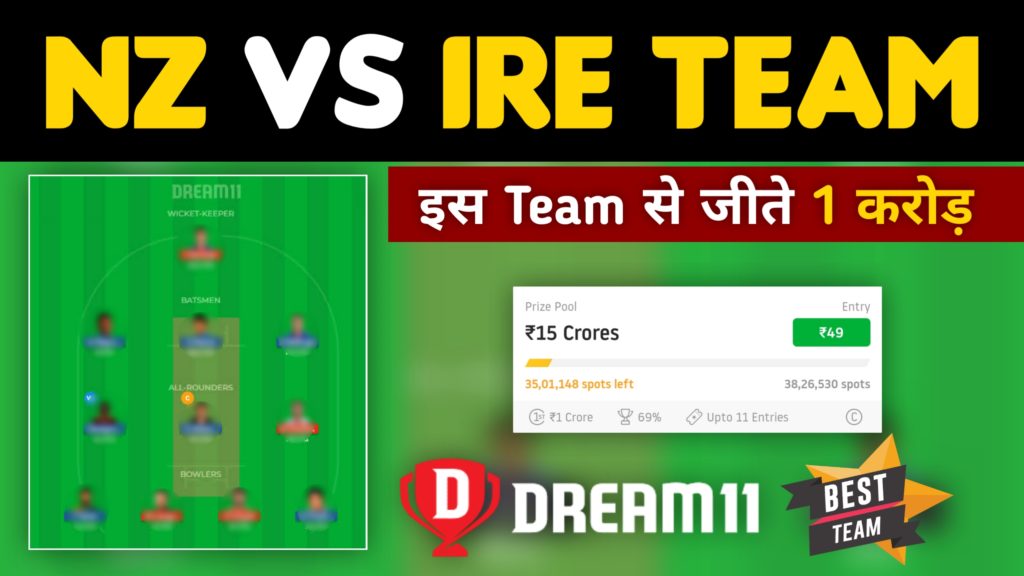 IRE vs NZ Dream11 Team Prediction