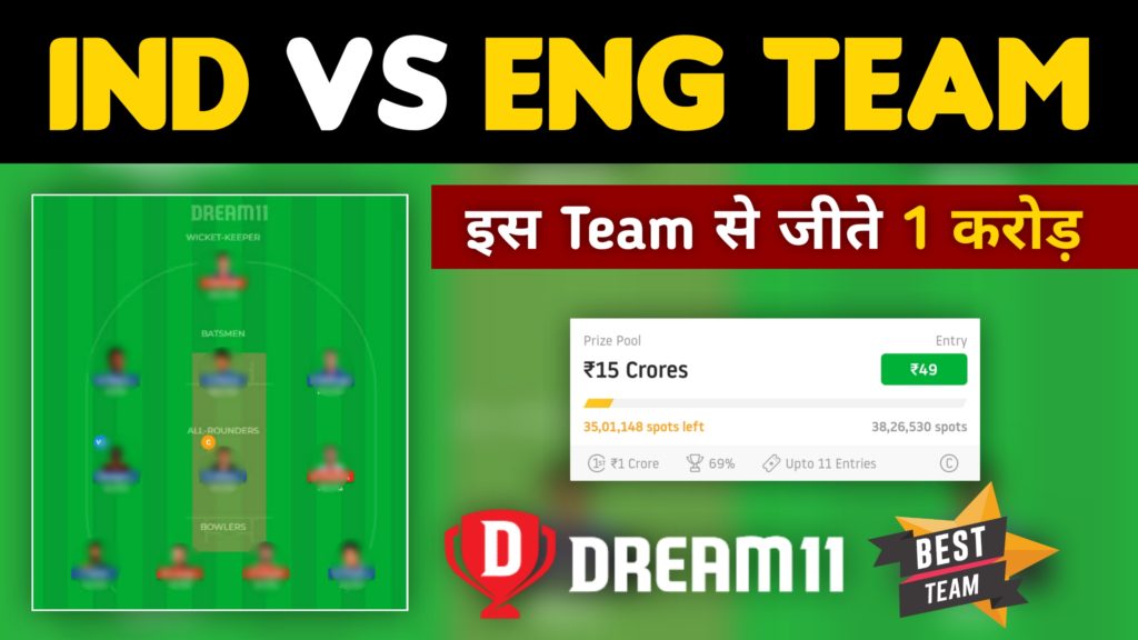 ENG vs IND Dream11 Team Prediction