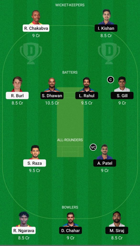 ZIM vs IND Dream11 Team Grand League