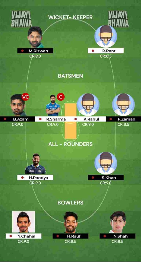IND vs PAK Vijayi Bhawa Team For Small League