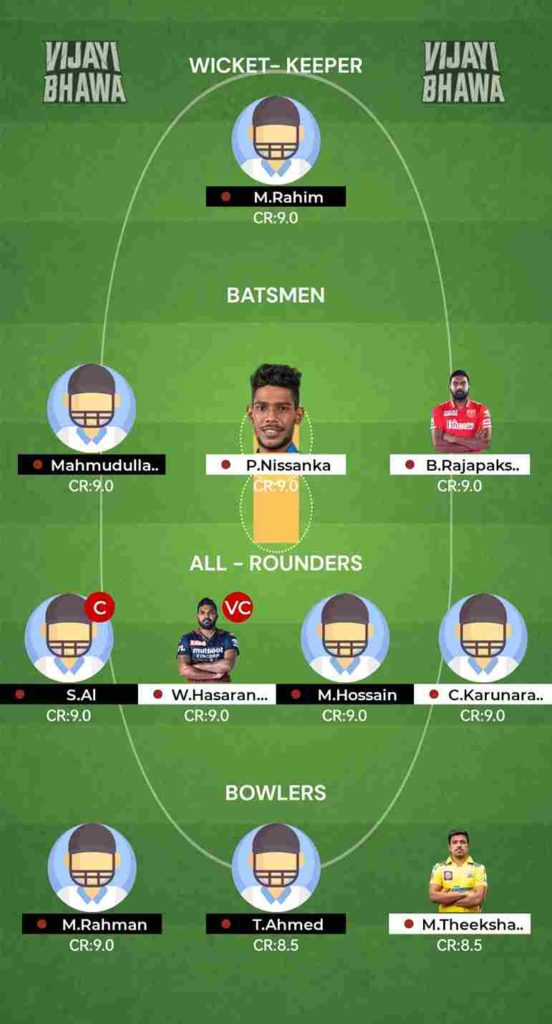 SL vs BAN Vijayi Bhawa Team For Small League