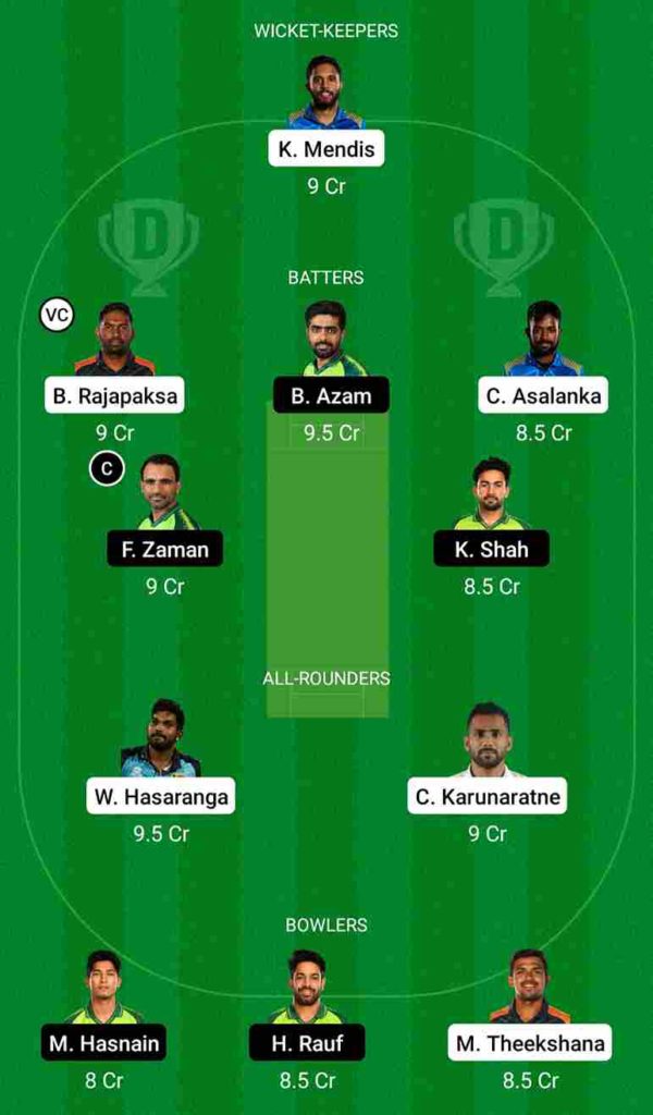 SL vs PAK Dream11 Team For Grand League